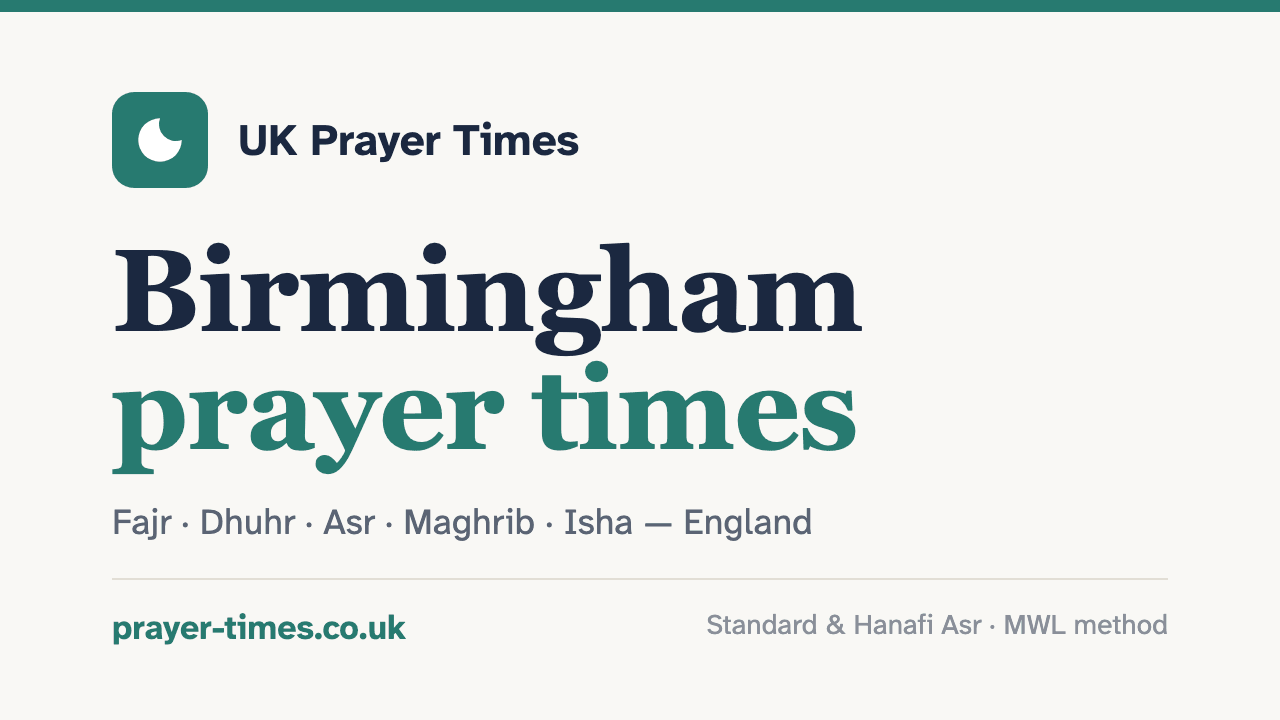 Mosques in Birmingham – 31 Mosques, Jummah & Prayer Times